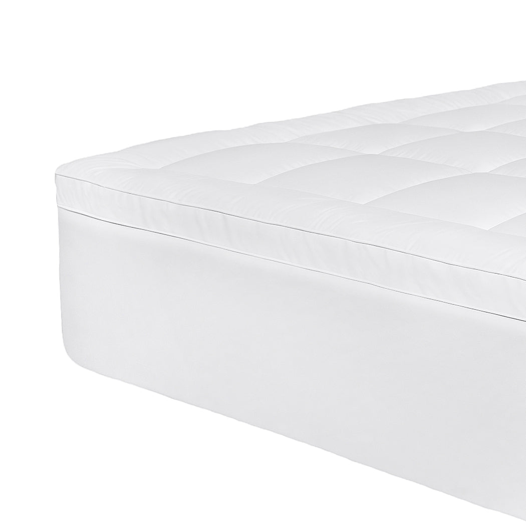 1000GSM Bamboo Pillowtop Mattress Topper Queen - White - Rivercity House & Home Co. (ABN 18 642 972 209) - Affordable Modern Furniture Australia