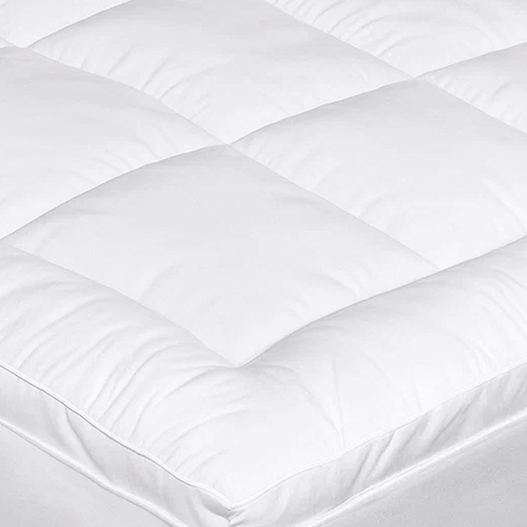 1000GSM Bamboo Pillowtop Mattress Topper Queen - White - Rivercity House & Home Co. (ABN 18 642 972 209) - Affordable Modern Furniture Australia