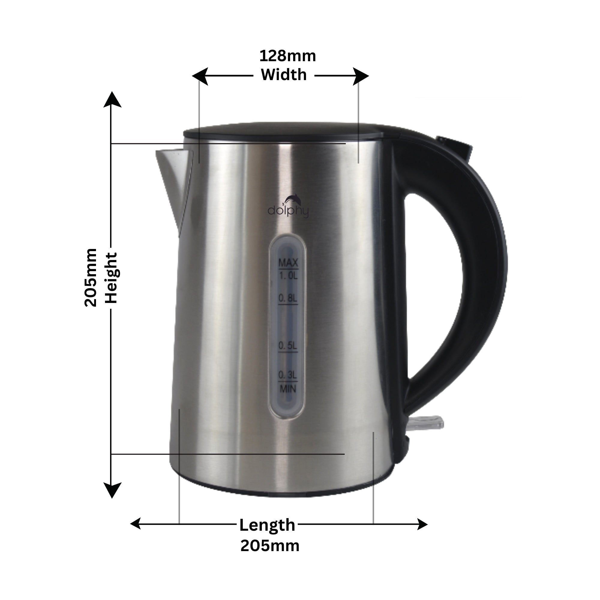 1.0L Brushed Silver Stainless Steel Kettle - Appliances > Kitchen Appliances > Kettles - Rivercity House & Home Co. (ABN 18 642 972 209) - Affordable Modern Furniture Australia