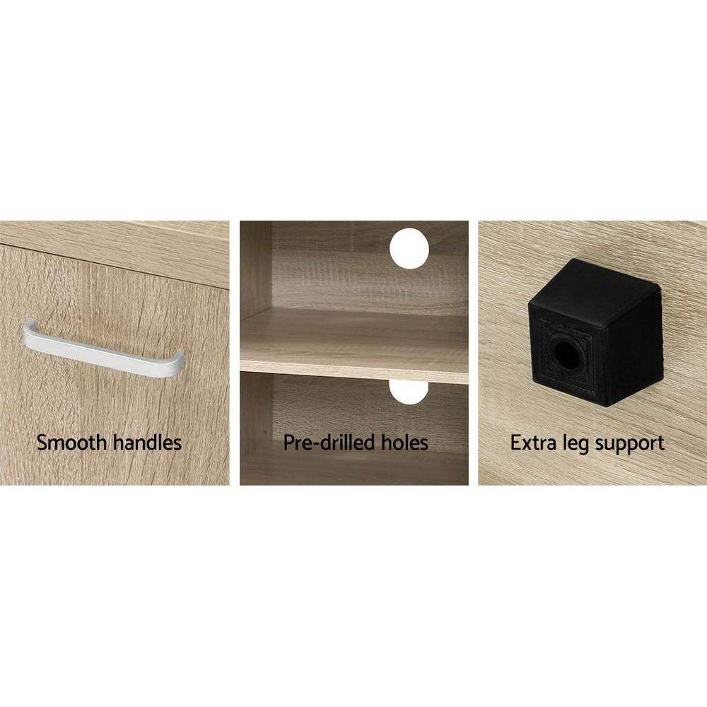 160CM Oak TV Cabinet - Rivercity House & Home Co. (ABN 18 642 972 209) - Affordable Modern Furniture Australia