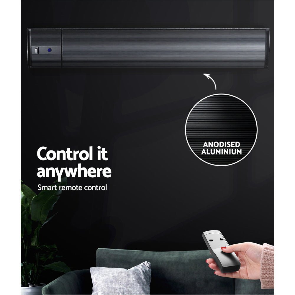 1800W Electric Radiant Strip Heater With Remote Control - Rivercity House & Home Co. (ABN 18 642 972 209) - Affordable Modern Furniture Australia