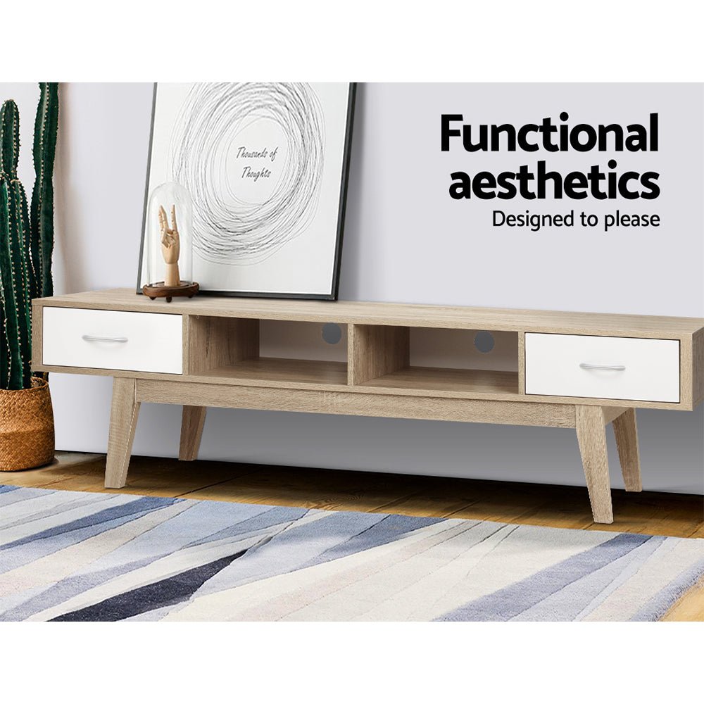 180CM Scandinavian Style Light Oak TV Entertainment Unit - Rivercity House & Home Co. (ABN 18 642 972 209) - Affordable Modern Furniture Australia
