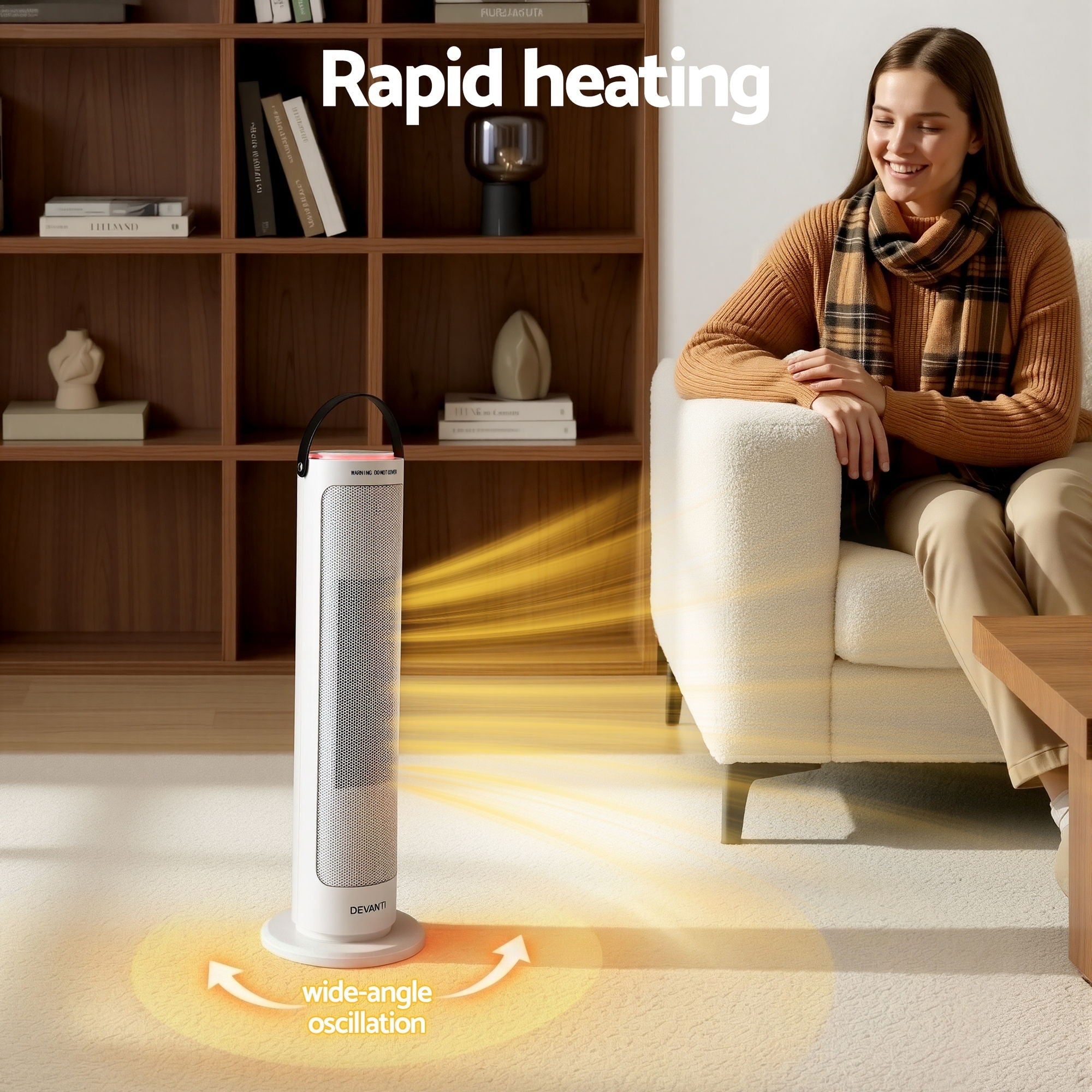 2000W Ceramic Tower Heater Space Heaters Oscillating Indoor White - Appliances > Heaters > Electric Heaters - Rivercity House & Home Co. (ABN 18 642 972 209) - Affordable Modern Furniture Australia