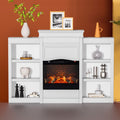 2000W Electric Fireplace Heater with Storage - White