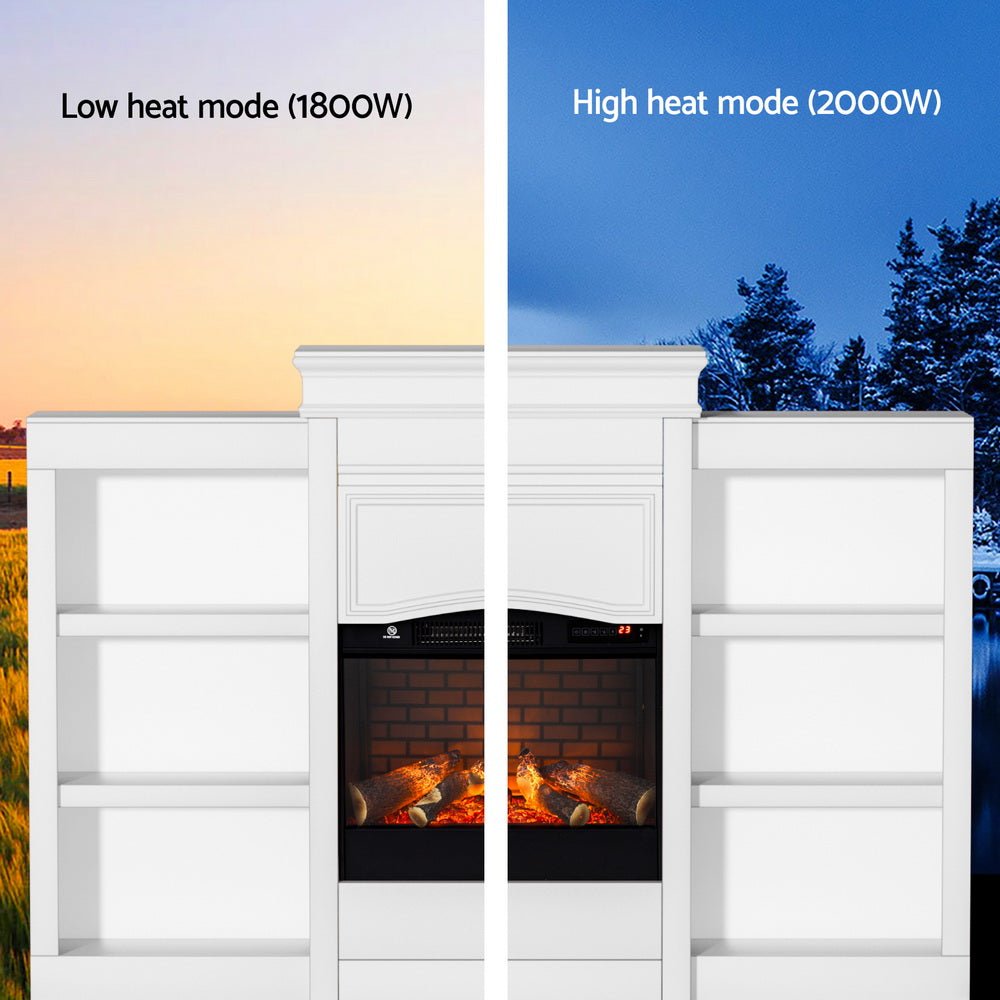 2000W Electric Fireplace Fire Heater White - Appliances > Heaters > Electric Heaters - Rivercity House & Home Co. (ABN 18 642 972 209) - Affordable Modern Furniture Australia
