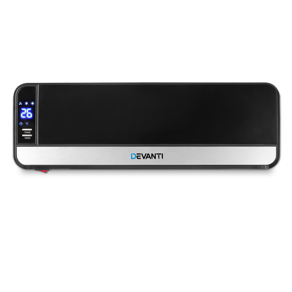 2000W Wall Mounted Panel Heater - Black - Rivercity House & Home Co. (ABN 18 642 972 209) - Affordable Modern Furniture Australia