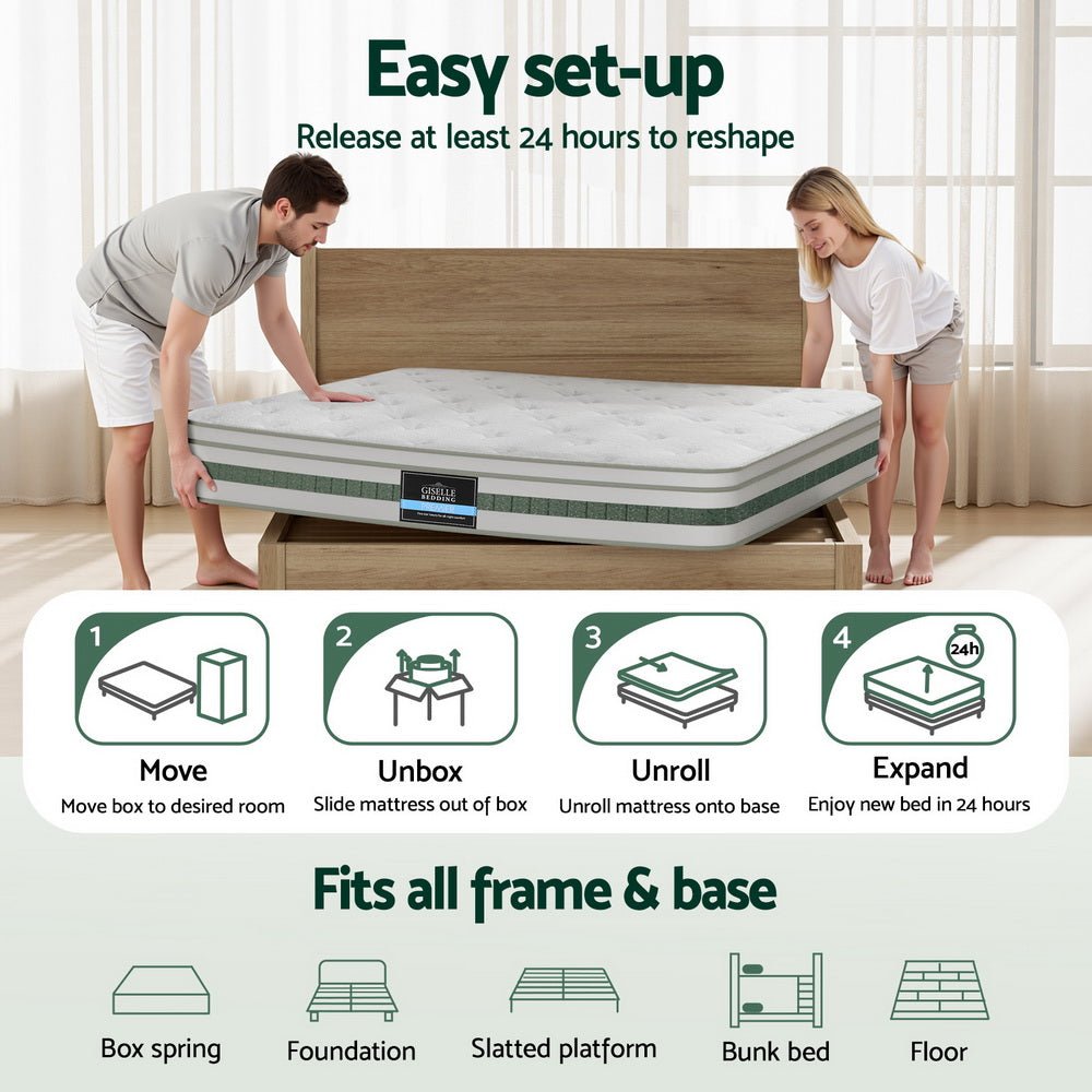 20cm King Single Green Tea Mattresses - Furniture > Mattresses > Single Mattress - Rivercity House & Home Co. (ABN 18 642 972 209) - Affordable Modern Furniture Australia
