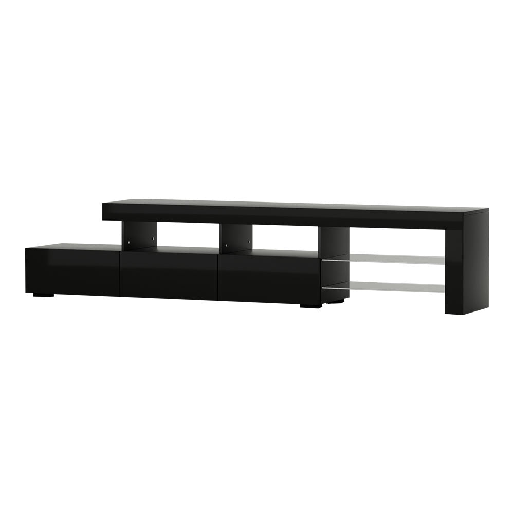 215cm LED TV Cabinet Entertainment Unit - Black - Furniture > Living Room - Rivercity House & Home Co. (ABN 18 642 972 209) - Affordable Modern Furniture Australia