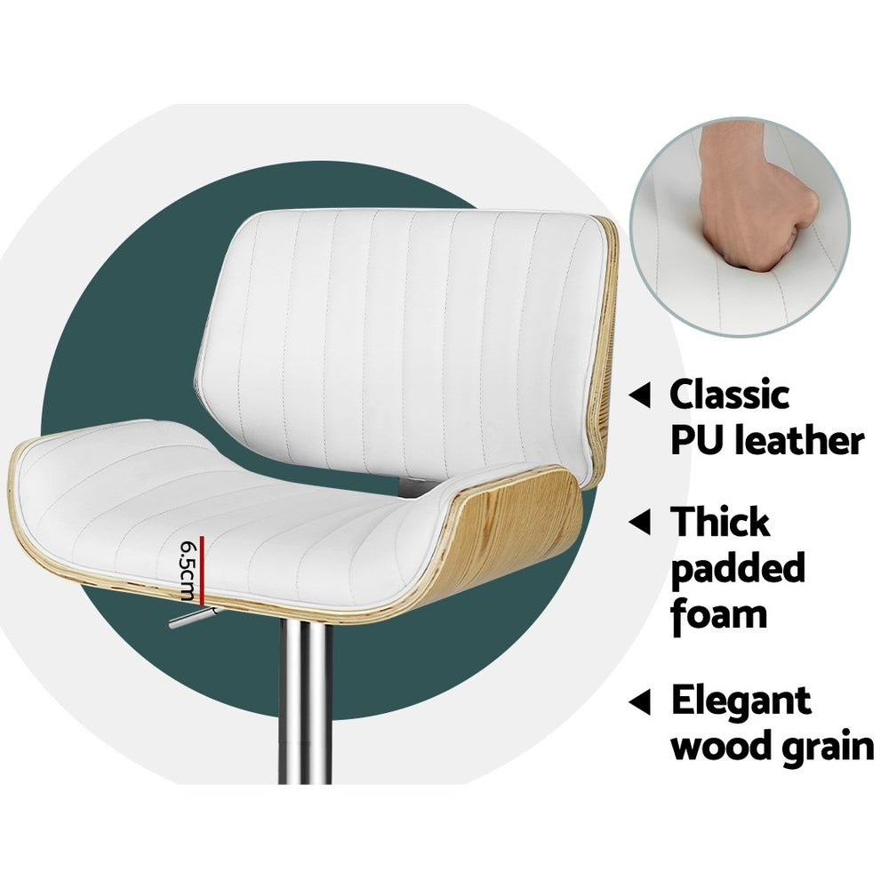 2x Bar Stools Adjustable Leather Chairs - Furniture > Bar Stools & Chairs > Table & Bar Stools - Rivercity House & Home Co. (ABN 18 642 972 209) - Affordable Modern Furniture Australia