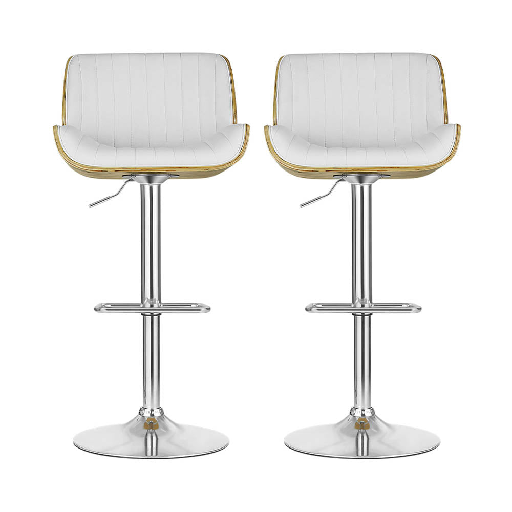 2x Bar Stools Adjustable Leather Chairs - Furniture > Bar Stools & Chairs > Table & Bar Stools - Rivercity House & Home Co. (ABN 18 642 972 209) - Affordable Modern Furniture Australia
