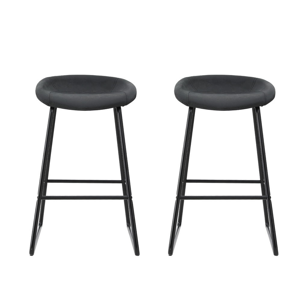 2x Bar Stools Kitchen Dining Chairs Counter Stool PU Leather Metal - Furniture > Bar Stools & Chairs > Table & Bar Stools - Rivercity House & Home Co. (ABN 18 642 972 209) - Affordable Modern Furniture Australia
