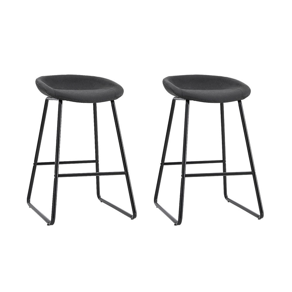 2x Bar Stools Kitchen Dining Chairs Counter Stool PU Leather Metal - Furniture > Bar Stools & Chairs > Table & Bar Stools - Rivercity House & Home Co. (ABN 18 642 972 209) - Affordable Modern Furniture Australia