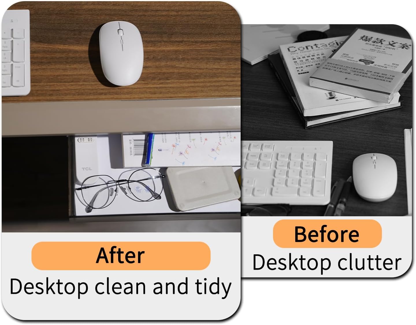 3 - Pack Under Desk Storage Drawers Pull - Out Organiser for Office & Home - Neutral - Furniture > Office > Storage Cabinets - Rivercity House & Home Co. (ABN 18 642 972 209) - Affordable Modern Furniture Australia
