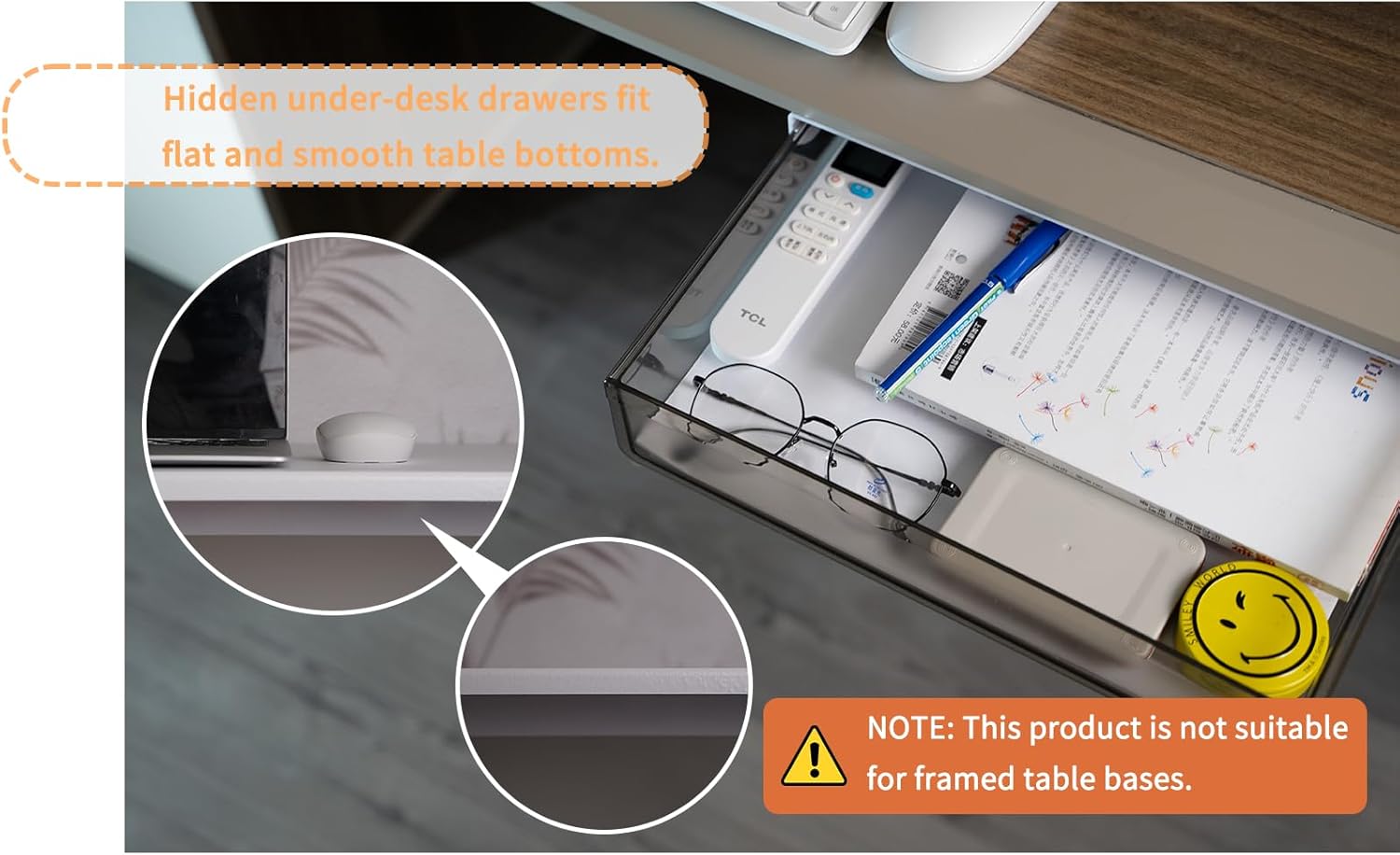 3 - Pack Under Desk Storage Drawers Pull - Out Organiser for Office & Home - Neutral - Furniture > Office > Storage Cabinets - Rivercity House & Home Co. (ABN 18 642 972 209) - Affordable Modern Furniture Australia