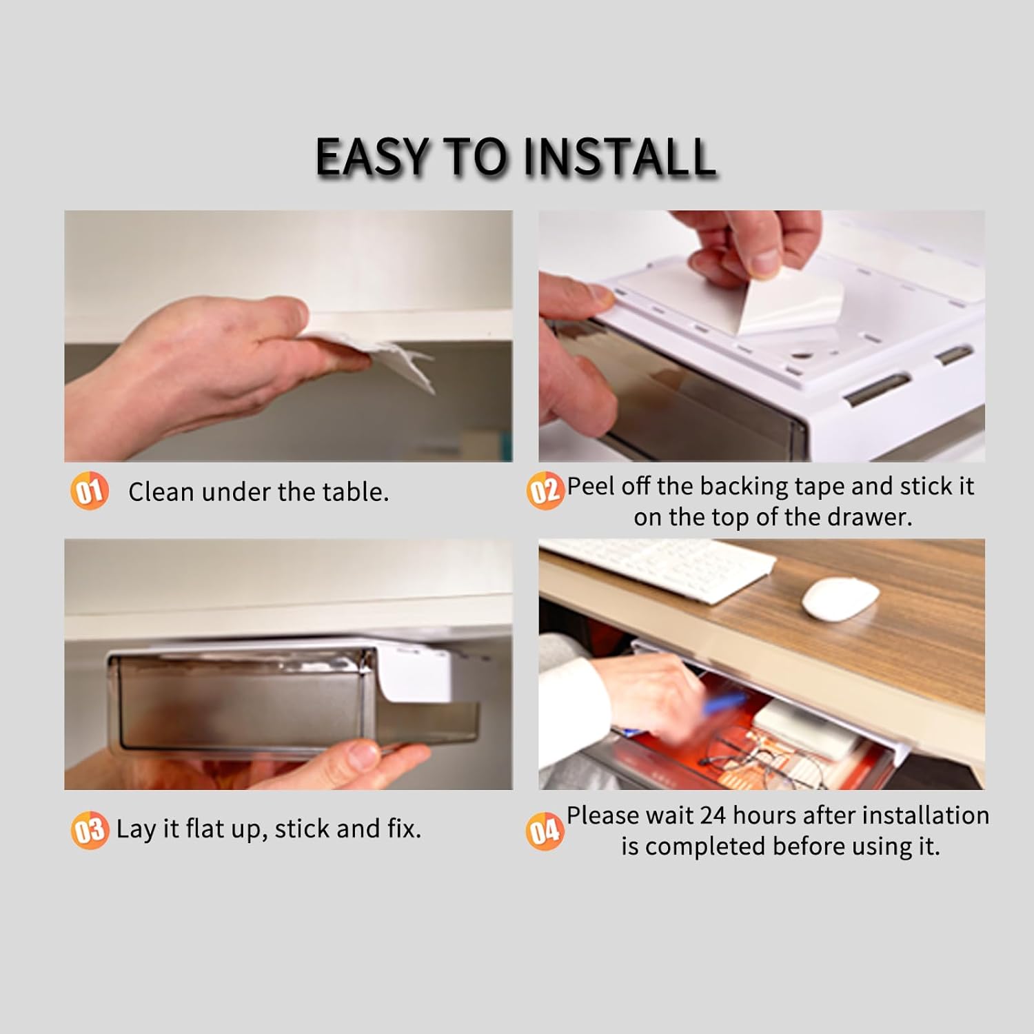 3 - Pack Under Desk Storage Drawers Pull - Out Organiser for Office & Home - Neutral - Furniture > Office > Storage Cabinets - Rivercity House & Home Co. (ABN 18 642 972 209) - Affordable Modern Furniture Australia