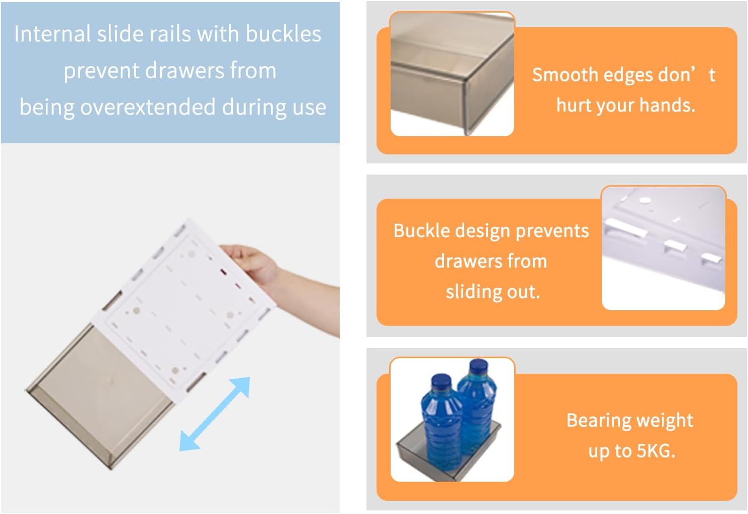 3 - Pack Under Desk Storage Drawers Pull - Out Organiser for Office & Home - Neutral - Furniture > Office > Storage Cabinets - Rivercity House & Home Co. (ABN 18 642 972 209) - Affordable Modern Furniture Australia