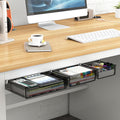 3-Pack Under Desk Storage Drawers Pull-Out Organiser for Office & Home - Neutral