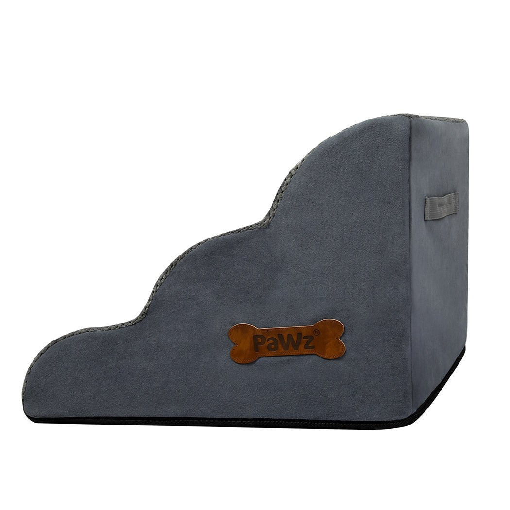 3 - Step High Density Foam Pet Stairs with Non - Slip Surface - Grey - Rivercity House & Home Co. (ABN 18 642 972 209) - Affordable Modern Furniture Australia