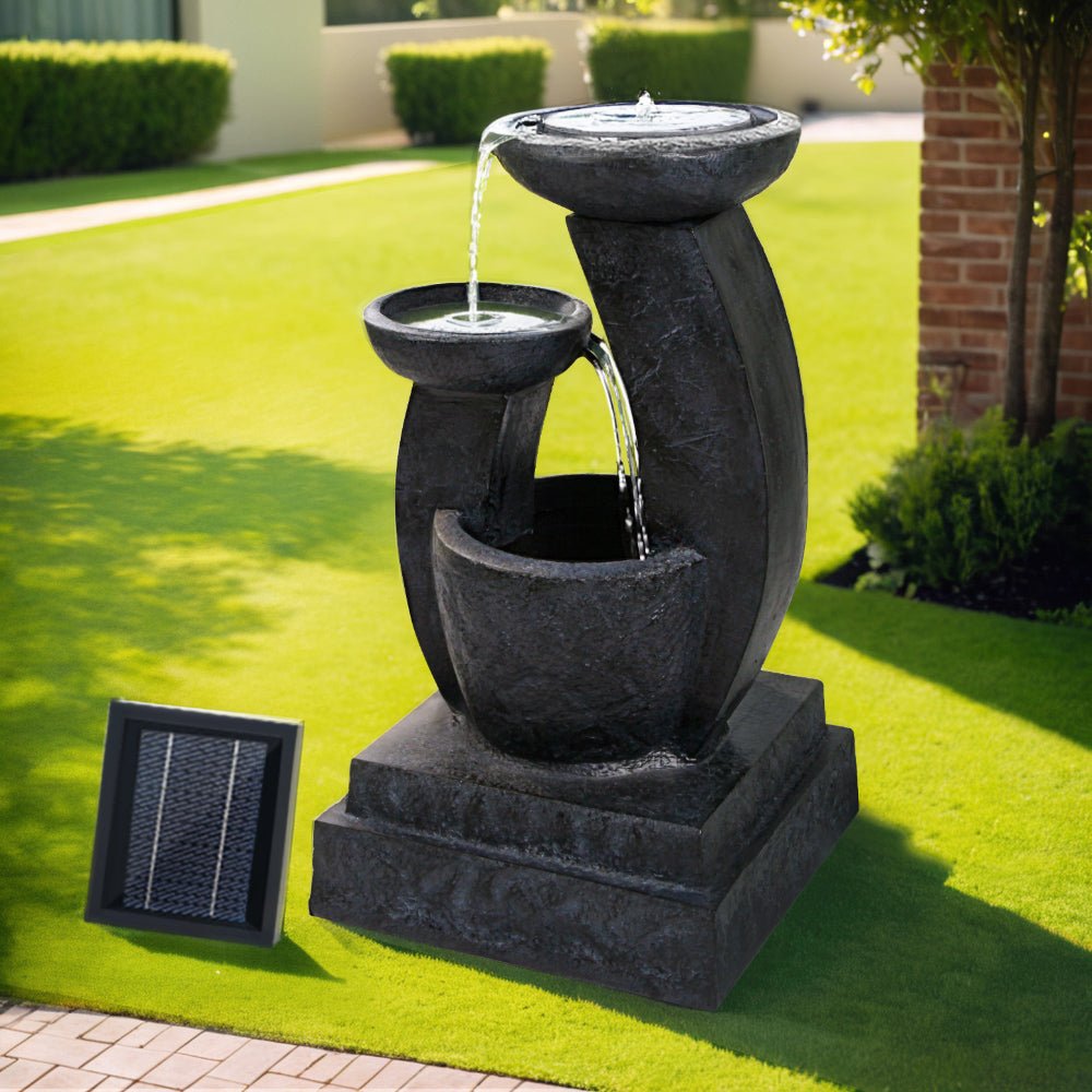 3 Tier Solar Powered Water Fountain with Light - Blue - Rivercity House & Home Co. (ABN 18 642 972 209) - Affordable Modern Furniture Australia