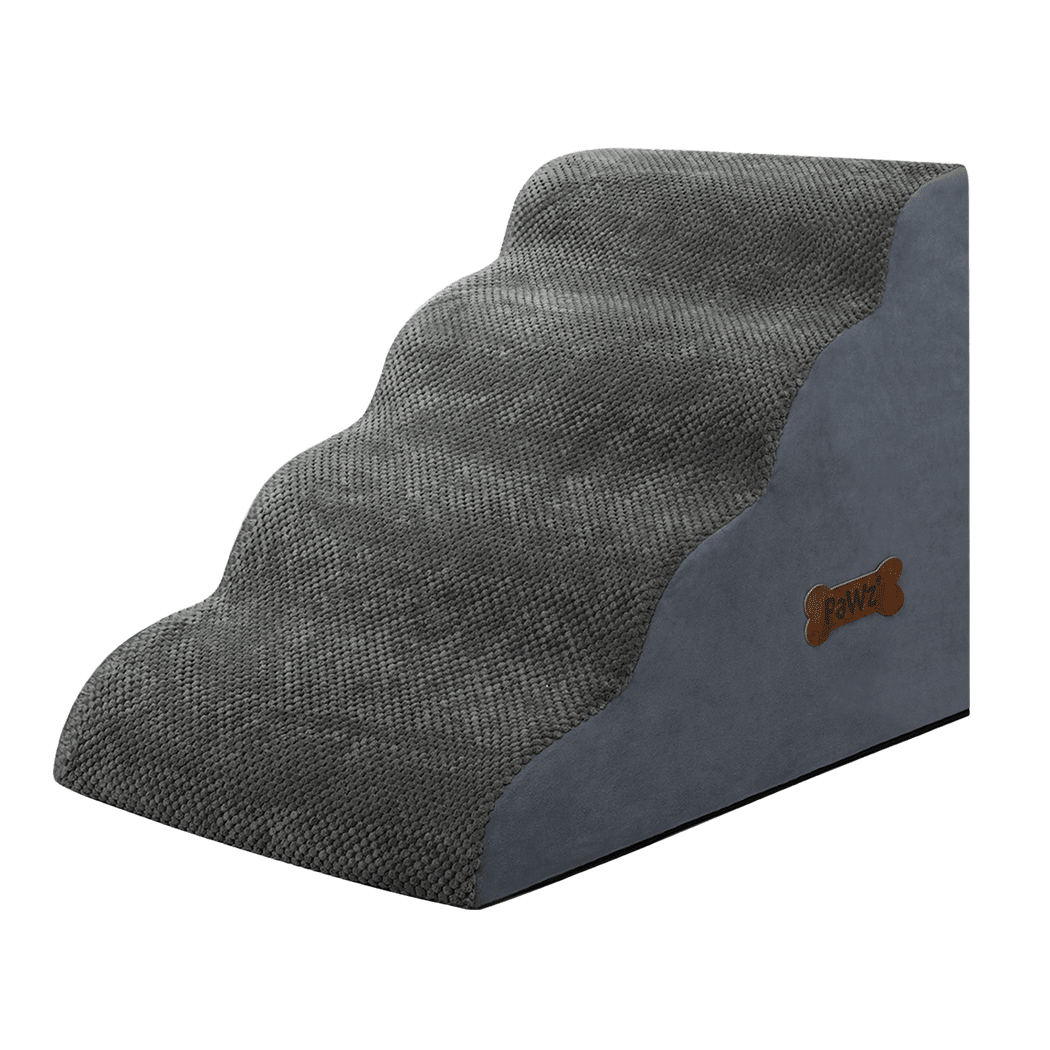 4 - Step High Density Foam Pet Stairs with Non - Slip Surface - Grey - Rivercity House & Home Co. (ABN 18 642 972 209) - Affordable Modern Furniture Australia