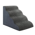 4-Step High Density Foam Pet Stairs with Non-Slip Surface - Grey
