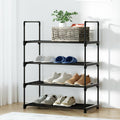 4 Tier Stackable Shoe Rack 55cm Black