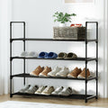 4 Tier Stackable Shoe Rack 80cm Black