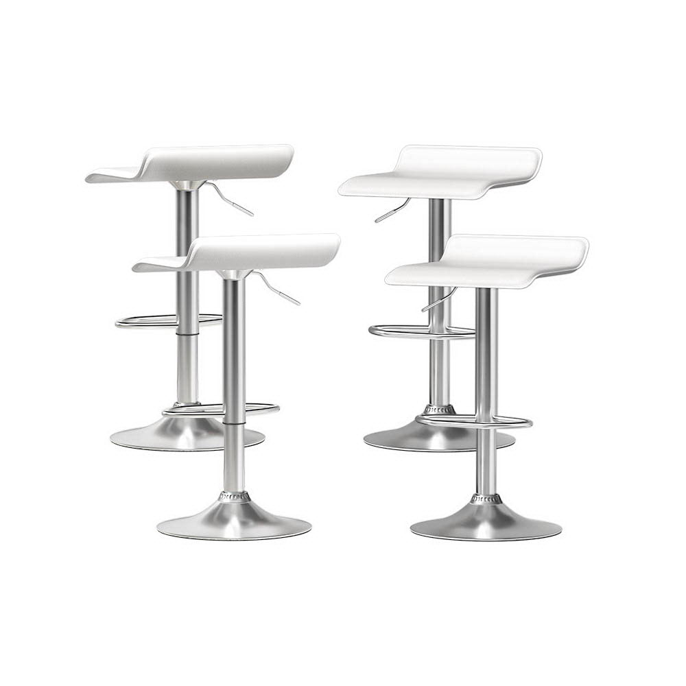 4x Bar Stools Faux Leather Chair White - Furniture > Bar Stools & Chairs - Rivercity House & Home Co. (ABN 18 642 972 209) - Affordable Modern Furniture Australia