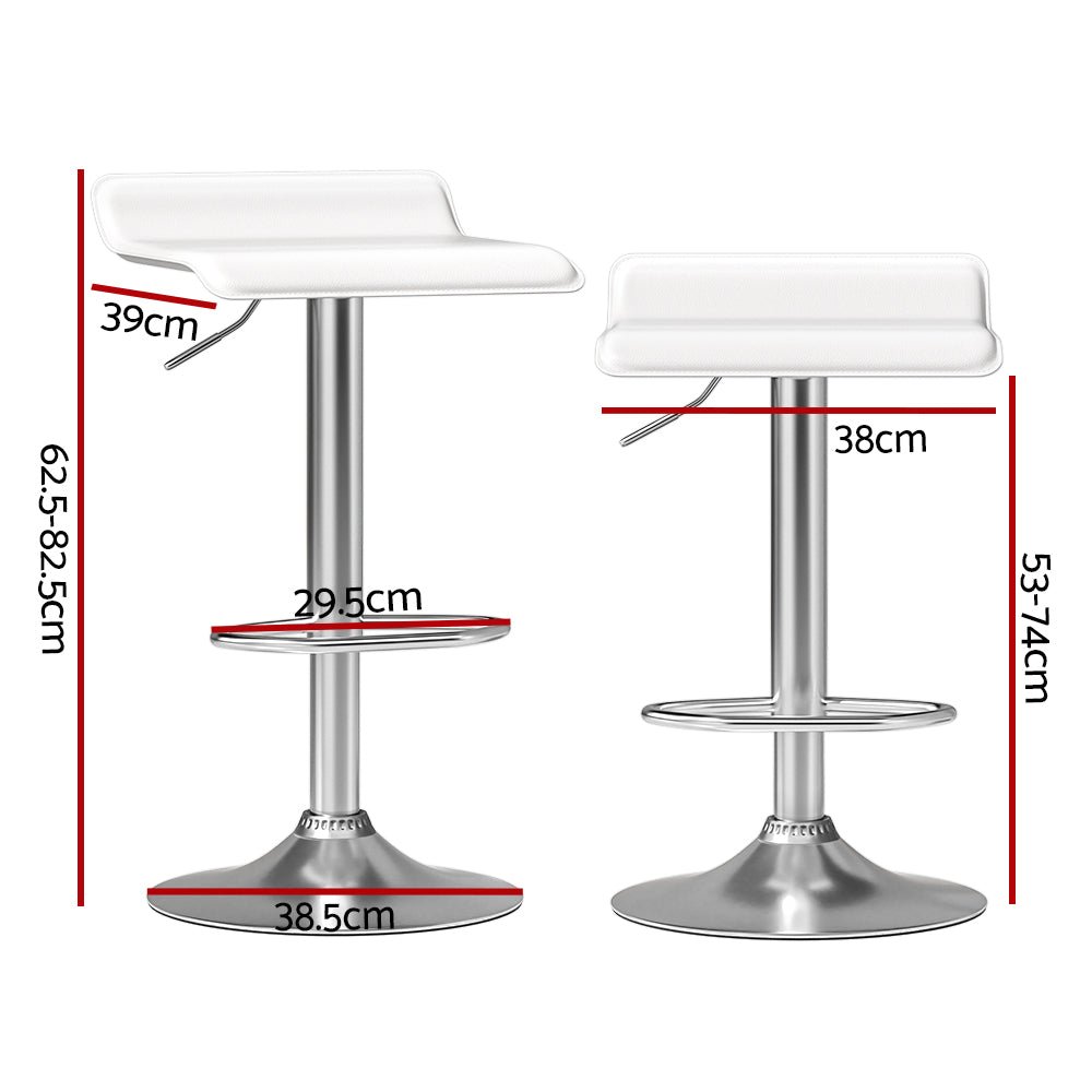 4x Bar Stools Faux Leather Chair White - Furniture > Bar Stools & Chairs - Rivercity House & Home Co. (ABN 18 642 972 209) - Affordable Modern Furniture Australia