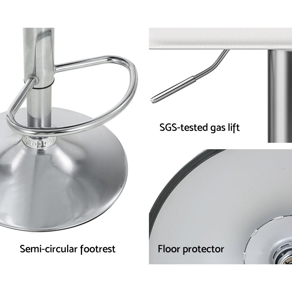 4x Bar Stools Faux Leather Chair White - Furniture > Bar Stools & Chairs - Rivercity House & Home Co. (ABN 18 642 972 209) - Affordable Modern Furniture Australia