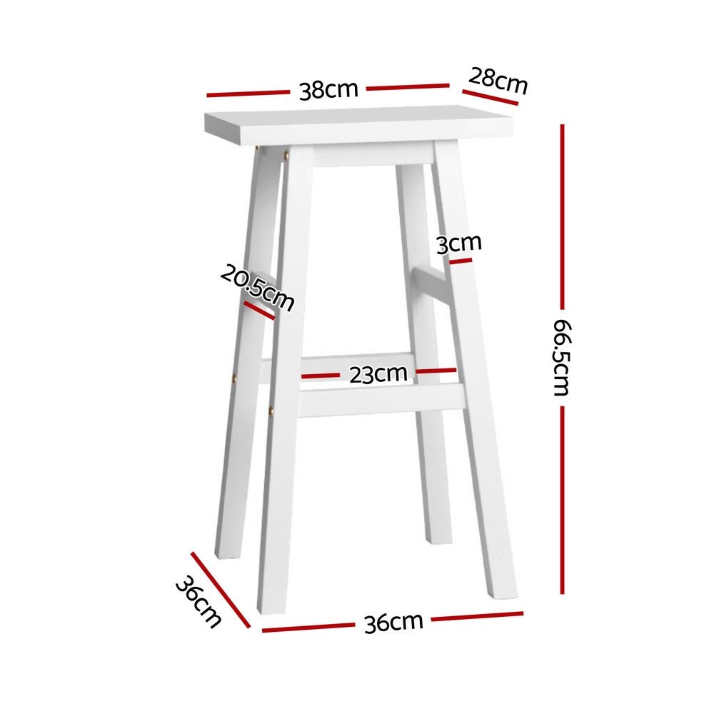 4x Bar Stools Kitchen Chairs Wooden White - Furniture > Bar Stools & Chairs > Table & Bar Stools - Rivercity House & Home Co. (ABN 18 642 972 209) - Affordable Modern Furniture Australia