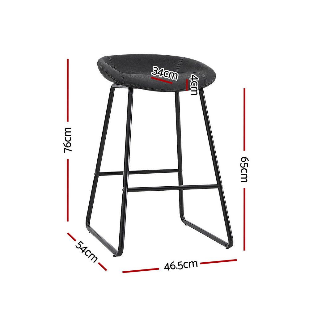 4x Bar Stools Kitchen Dining Chairs Counter Stool PU Leather Metal - Furniture > Bar Stools & Chairs > Table & Bar Stools - Rivercity House & Home Co. (ABN 18 642 972 209) - Affordable Modern Furniture Australia