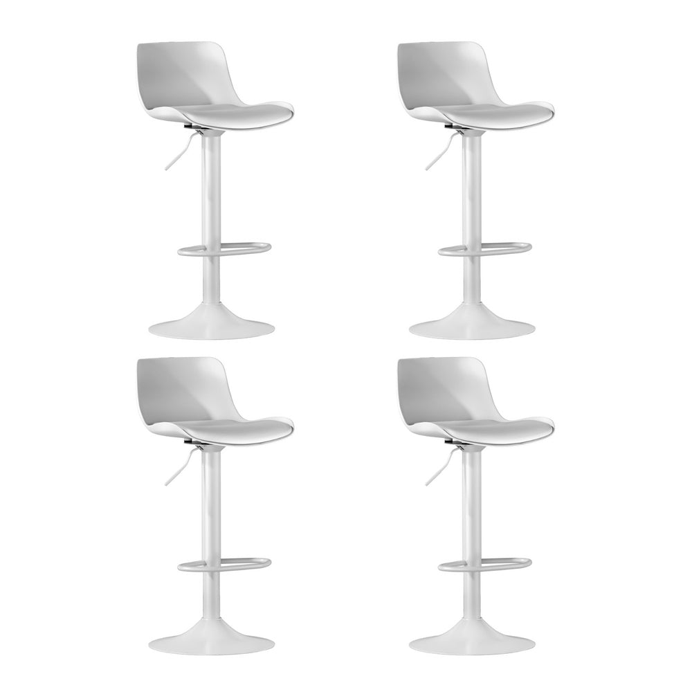 4x Bar Stools Kitchen Swivel Gas Lift Stool Leather Dining Chairs White - Furniture > Bar Stools & Chairs > Table & Bar Stools - Rivercity House & Home Co. (ABN 18 642 972 209) - Affordable Modern Furniture Australia