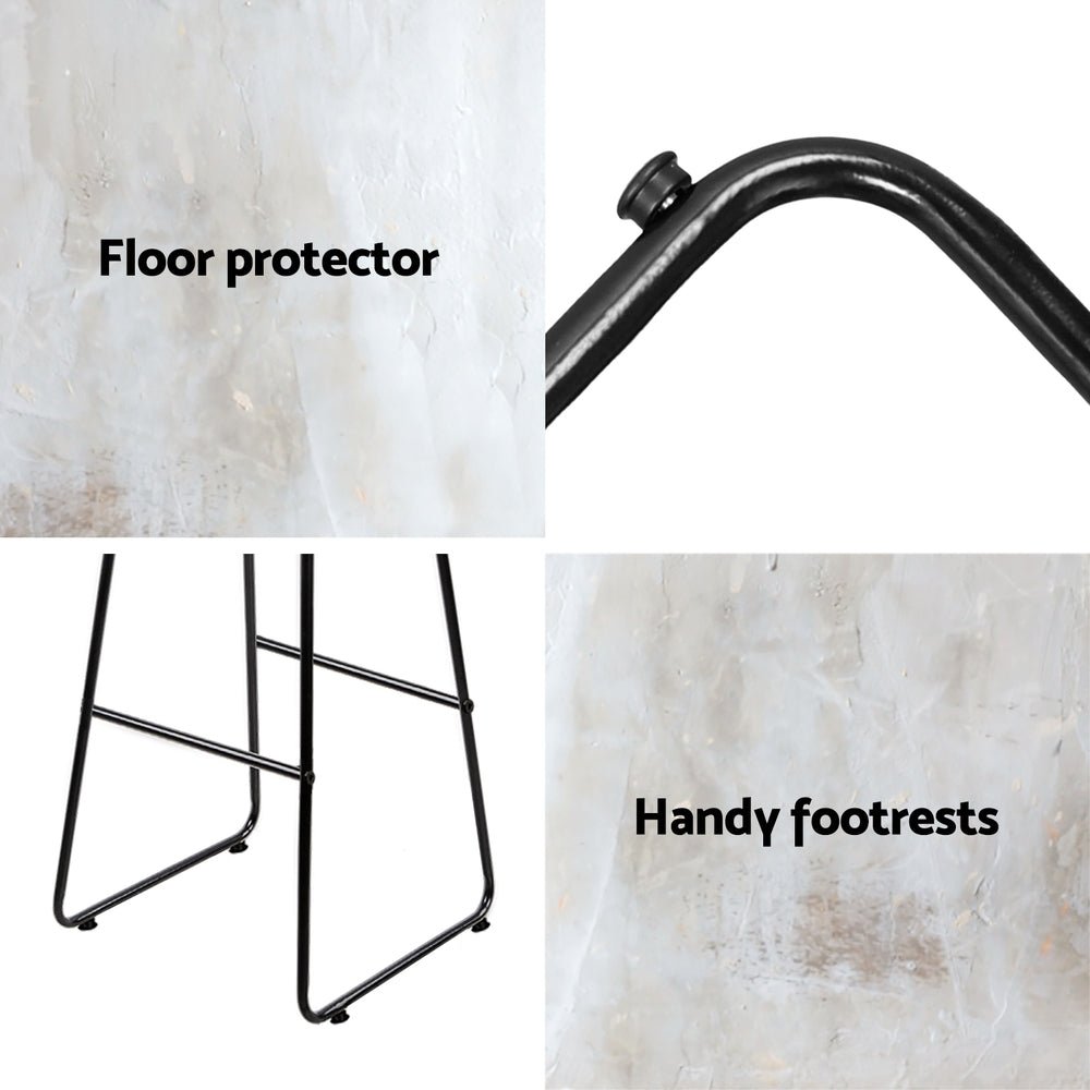 4x Bar Stools Leather Padded Metal - Furniture > Bar Stools & Chairs > Table & Bar Stools - Rivercity House & Home Co. (ABN 18 642 972 209) - Affordable Modern Furniture Australia