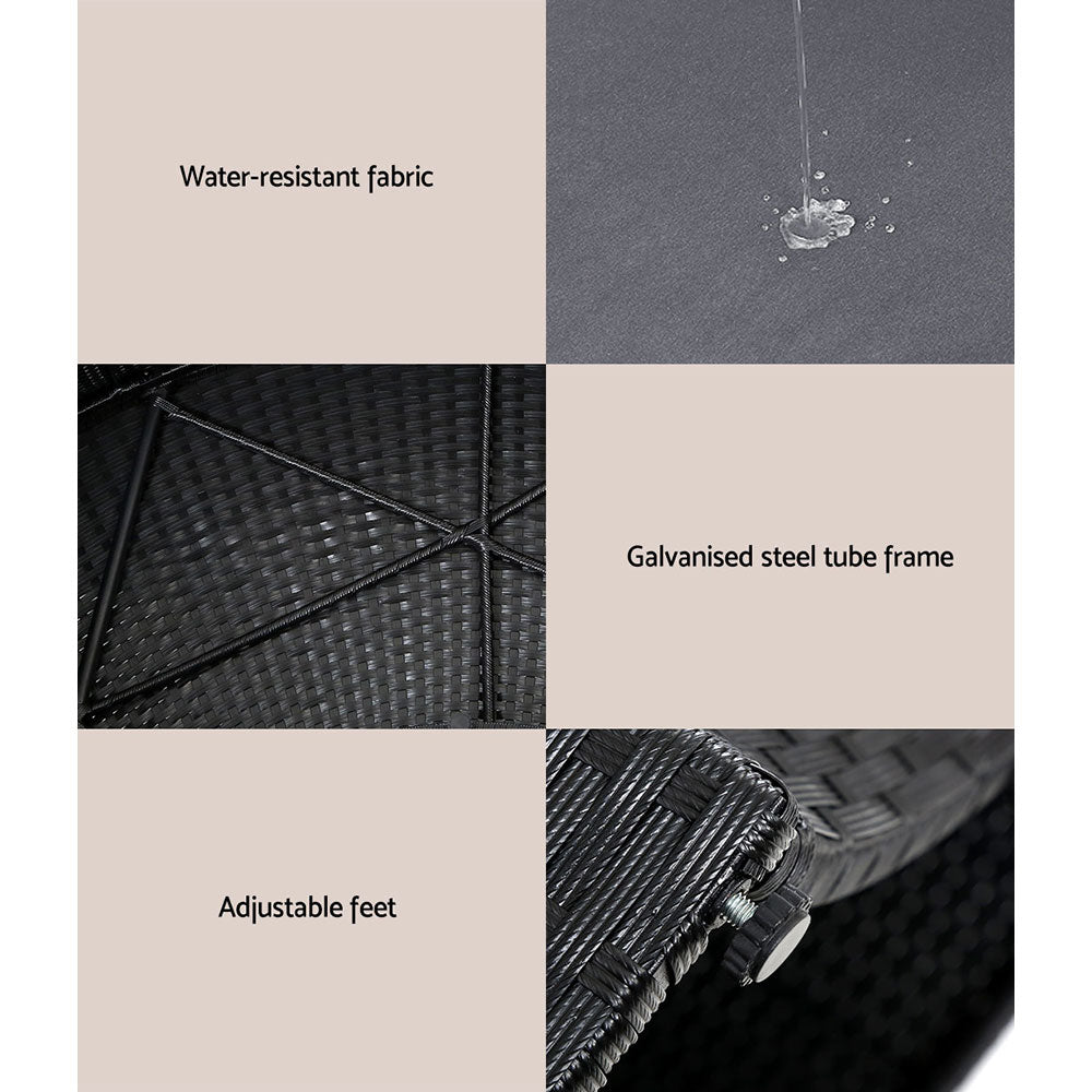 5 Piece Outdoor Day Bed With Shade - Rivercity House & Home Co. (ABN 18 642 972 209) - Affordable Modern Furniture Australia