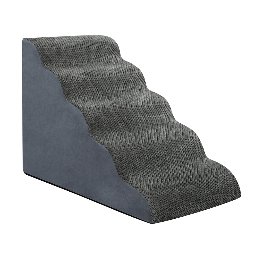 5 - Step High Density Foam Pet Stairs with Non - Slip Surface - Grey - Rivercity House & Home Co. (ABN 18 642 972 209) - Affordable Modern Furniture Australia