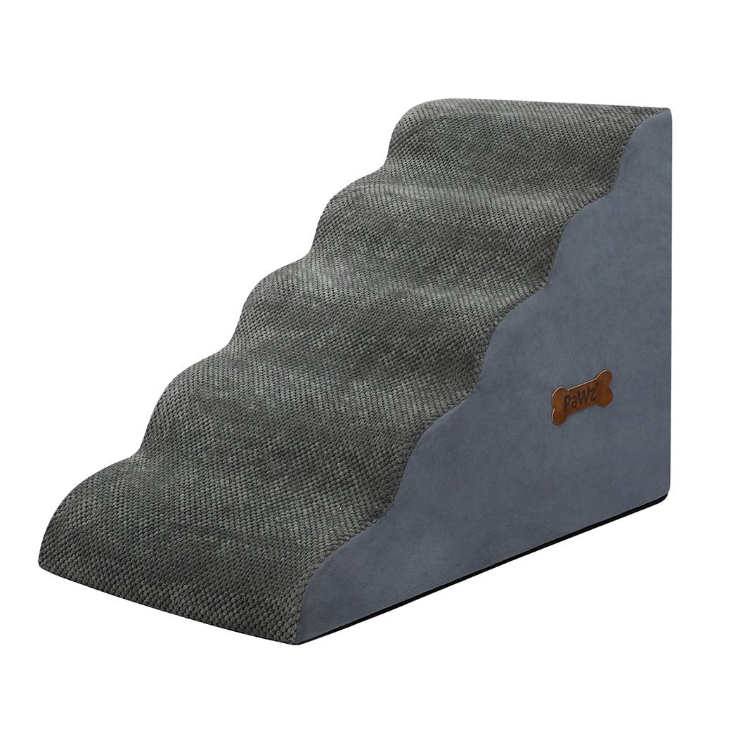 5 - Step High Density Foam Pet Stairs with Non - Slip Surface - Grey - Rivercity House & Home Co. (ABN 18 642 972 209) - Affordable Modern Furniture Australia