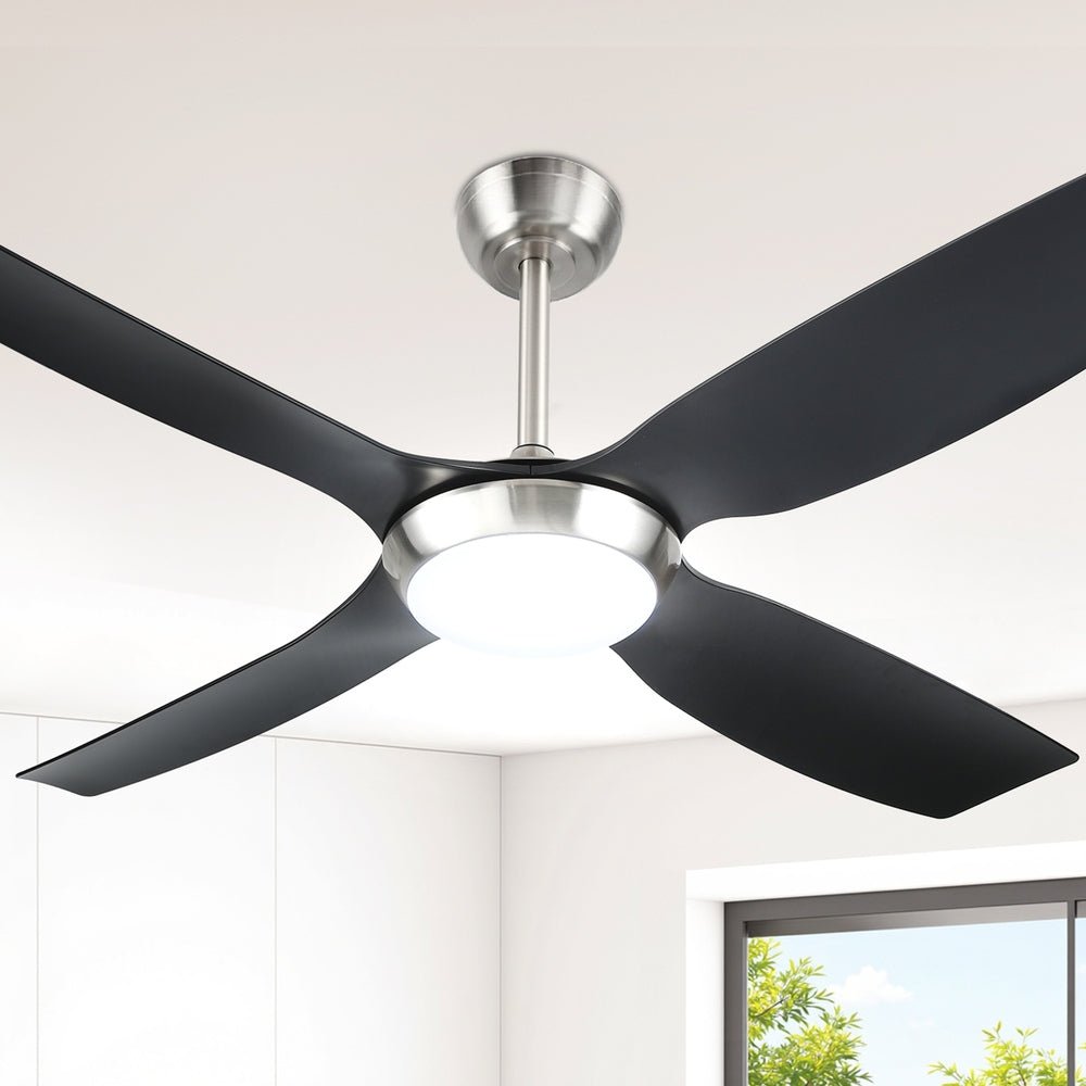 52'' Ceiling Fan DC Motor w/Light w/Remote Black - Appliances > Fans > Ceiling Fans - Rivercity House & Home Co. (ABN 18 642 972 209) - Affordable Modern Furniture Australia