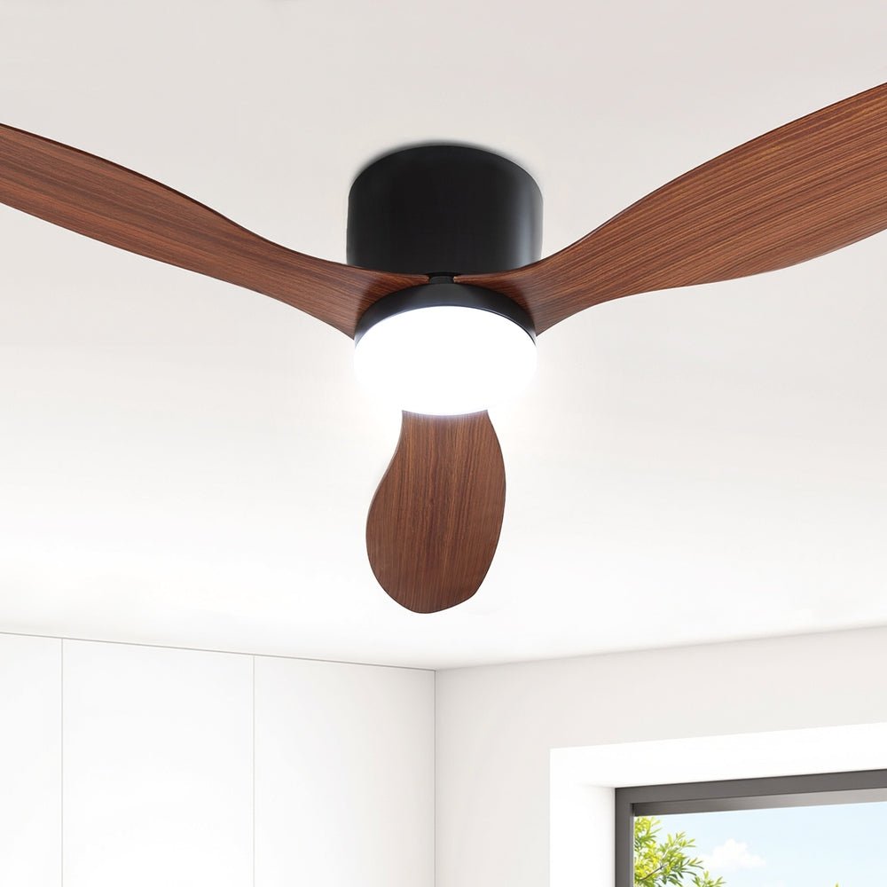52'' Ceiling Fan DC Motor w/Light w/Remote - Dark Wood - Appliances > Fans > Ceiling Fans - Rivercity House & Home Co. (ABN 18 642 972 209) - Affordable Modern Furniture Australia