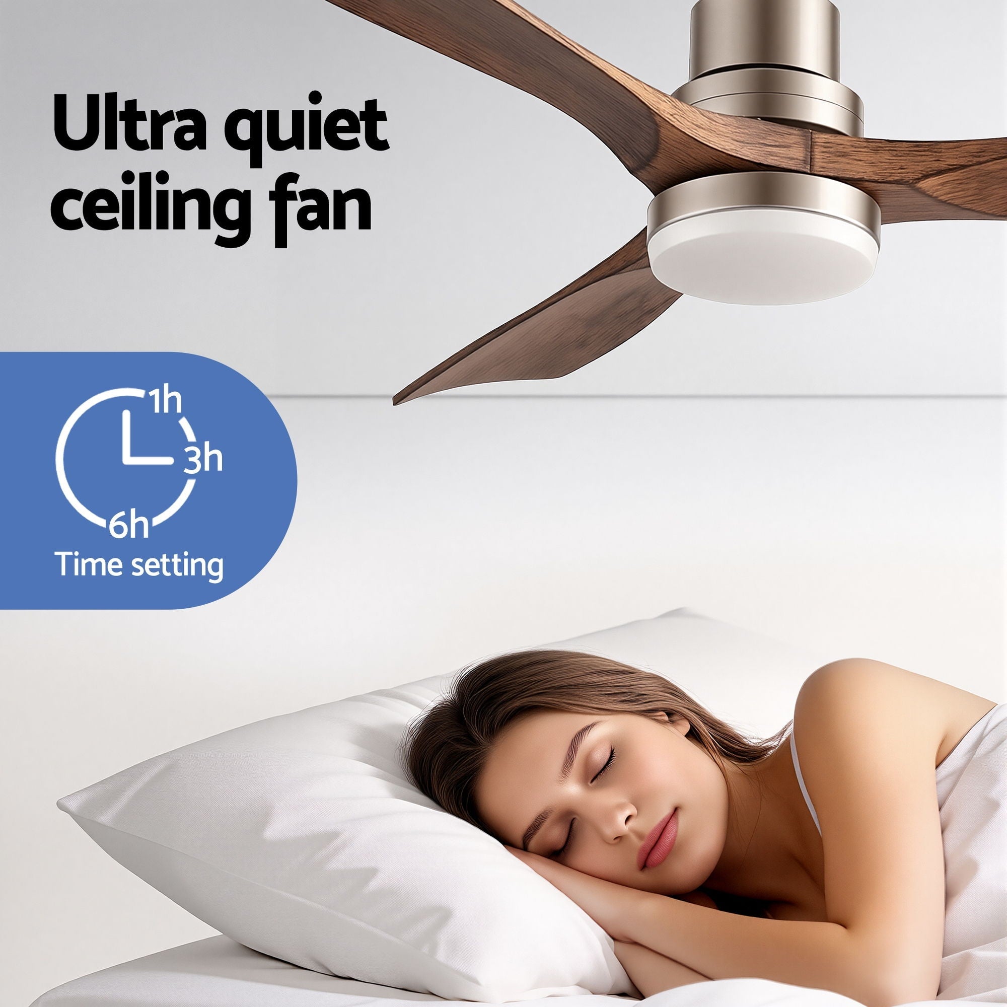 52" Ceiling Fan with Light Remote Control DC Motor Smart App Timber Blades Brown - Appliances > Fans > Ceiling Fans - Rivercity House & Home Co. (ABN 18 642 972 209) - Affordable Modern Furniture Australia