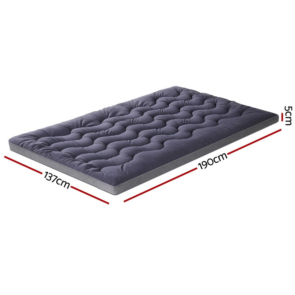 5cm Mattress Topper Pillowtop toppers Bamboo Charcoal Double - Furniture > Mattresses > Mattress Toppers - Rivercity House & Home Co. (ABN 18 642 972 209) - Affordable Modern Furniture Australia