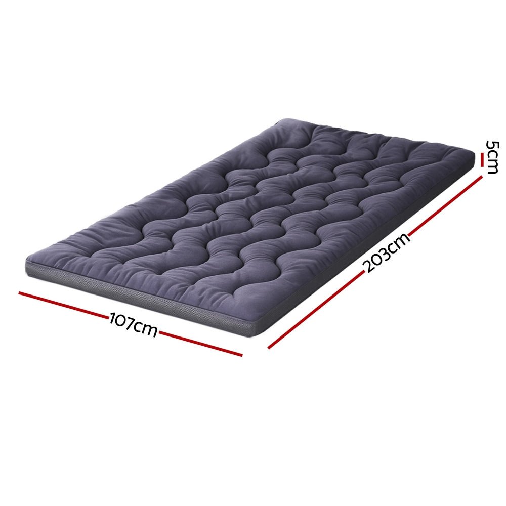 5cm Mattress Topper Pillowtop toppers Bamboo Charcoal King Single - Furniture > Mattresses > Mattress Toppers - Rivercity House & Home Co. (ABN 18 642 972 209) - Affordable Modern Furniture Australia