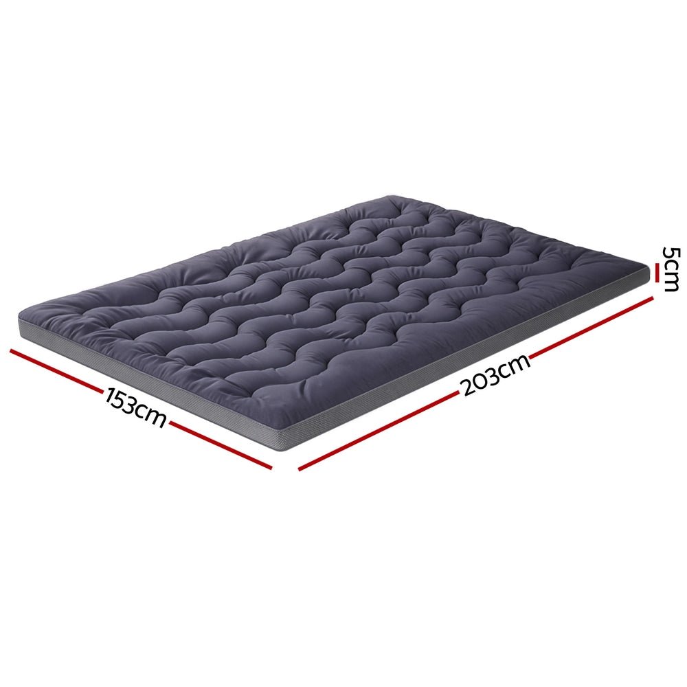 5cm Mattress Topper Pillowtop toppers Bamboo Charcoal Queen - Furniture > Mattresses > Mattress Toppers - Rivercity House & Home Co. (ABN 18 642 972 209) - Affordable Modern Furniture Australia