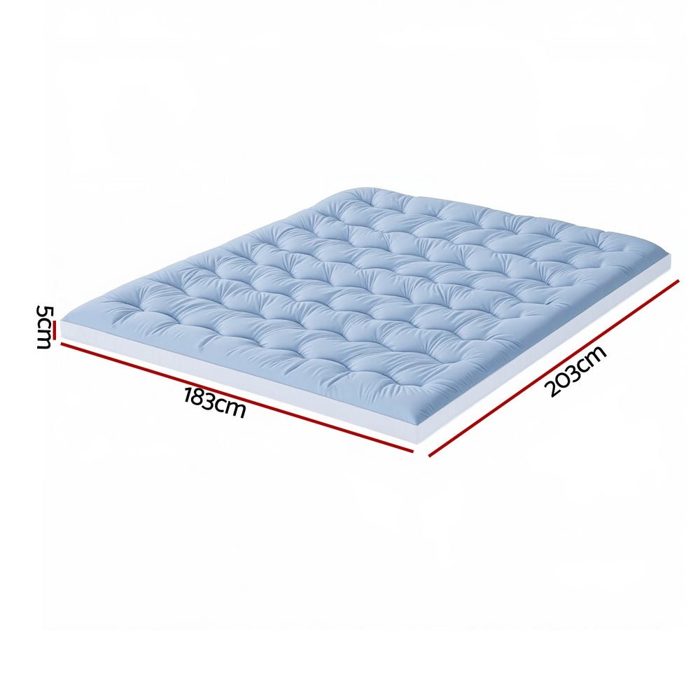 5cm Mattress Topper Pillowtop toppers Double - Sided King - Furniture > Mattresses > Mattress Toppers - Rivercity House & Home Co. (ABN 18 642 972 209) - Affordable Modern Furniture Australia
