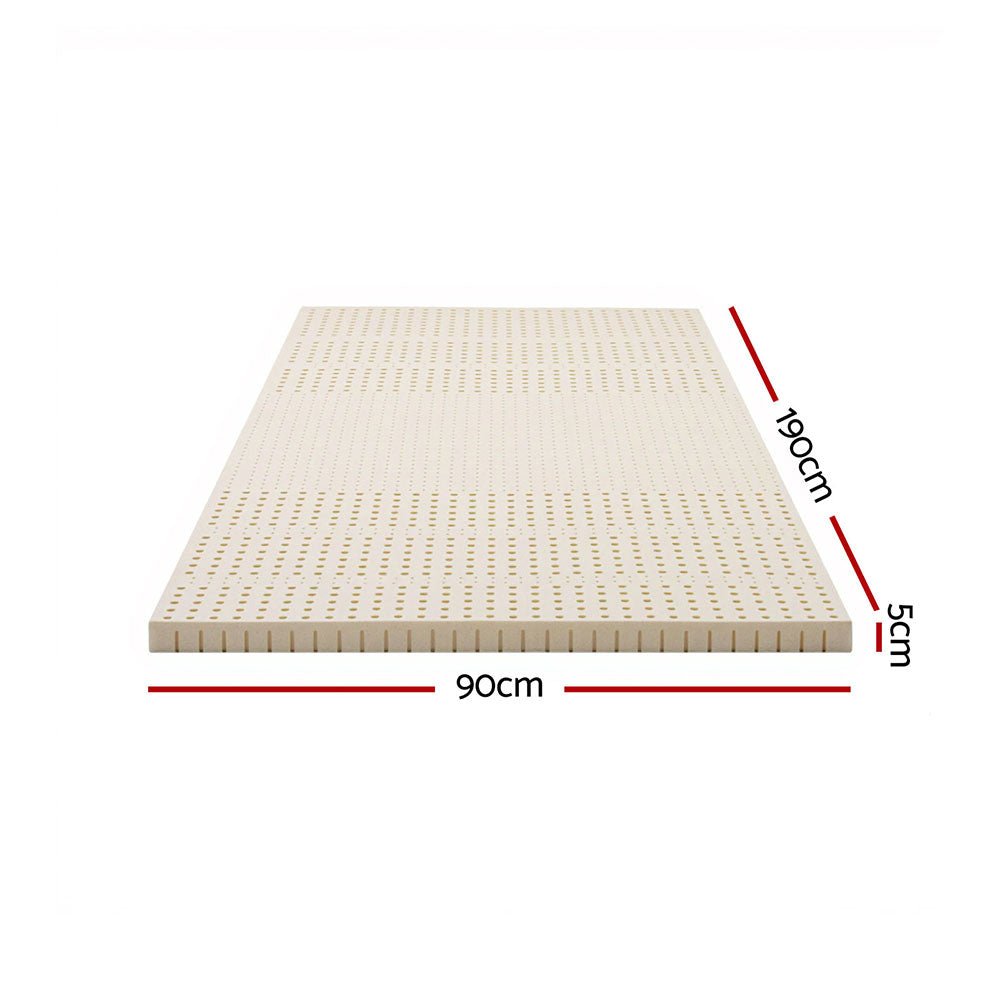 5cm Single Latex Mattress Topper - White - Furniture > Mattresses > Mattress Toppers - Rivercity House & Home Co. (ABN 18 642 972 209) - Affordable Modern Furniture Australia