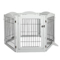 6-Panel Adjustable Pet Dog Playpen with Gate - White