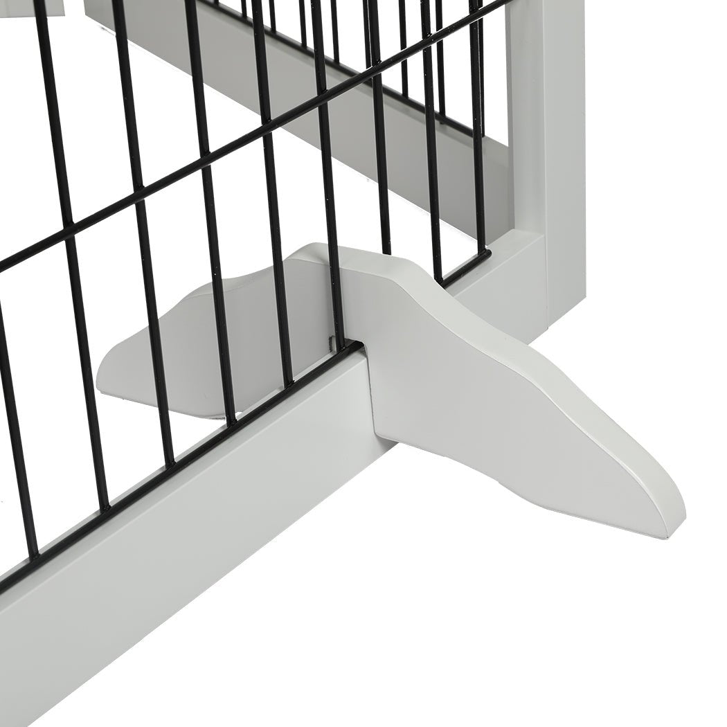 6 - Panel Adjustable Pet Dog Playpen with Gate - White - Rivercity House & Home Co. (ABN 18 642 972 209) - Affordable Modern Furniture Australia