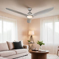 64 Inch Ceiling Fan with LED Light and Remote Control - Silver
