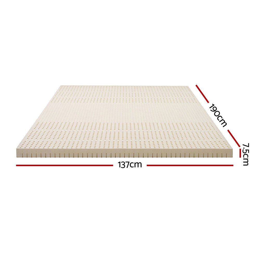 7.5cm Double Latex Mattress Topper - Natural - Furniture > Mattresses > Mattress Toppers - Rivercity House & Home Co. (ABN 18 642 972 209) - Affordable Modern Furniture Australia