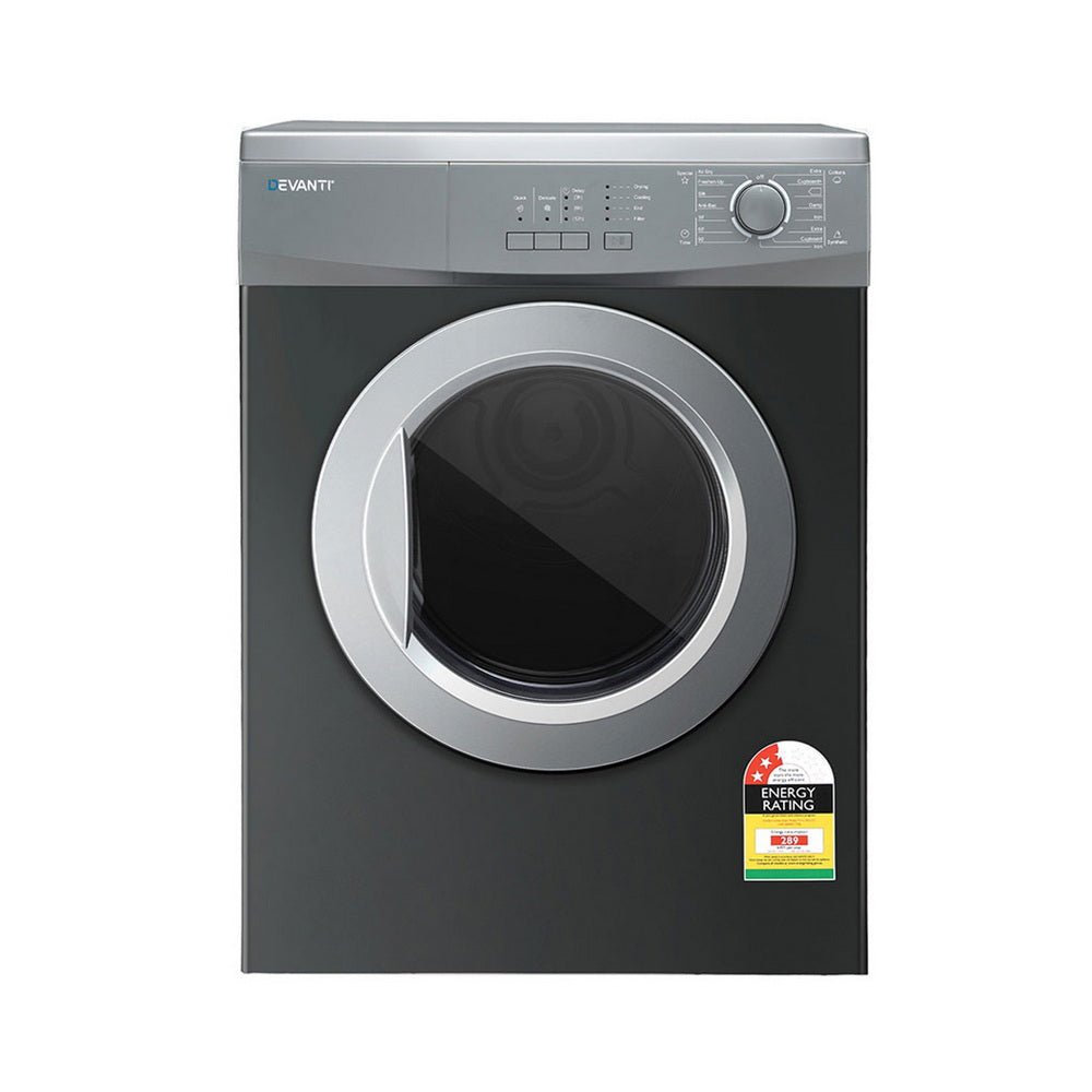 7kg Tumble Dryer Vented 15 Auto Programs - Grey - Appliances > Washers, Dryers & Irons > Dryers - Rivercity House & Home Co. (ABN 18 642 972 209) - Affordable Modern Furniture Australia